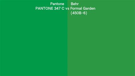 Pantone 347 C Vs Behr Formal Garden 450b 6 Side By Side Comparison