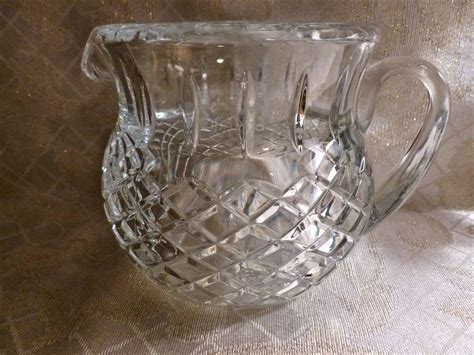 Vintage Crystal Pitcher Exceptional Detailed Cut Design Etsy