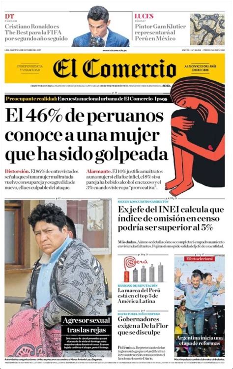 Portada De El Comercio Perú El Comercio Peru Periodico De Peru
