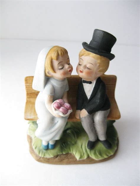 vintage porcelain wedding cake topper kissing bride and groom etsy porcelain wedding