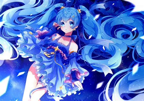 Fondos De Pantalla 1700x1201 Px Anime Chicas Anime Vestido Azul Ojos Azules Pelo Azul