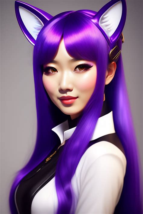 Lexica Purple Cat Girl Profile Picture Anime Style Cat Ears