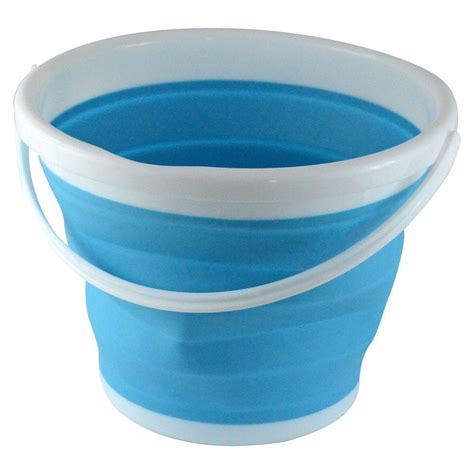 Southern Homewares 265 Gal Blue Foldable Silicone Collapsible Bucket