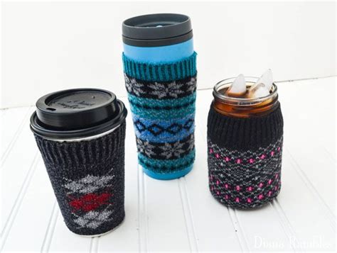 Diy Sock Coffee Cozies Tutorial Coffee Cozy Diy Socks Diy Recycled