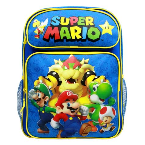 Super Mario Bros Backpack Nintendo Super Mario Group Blue 16