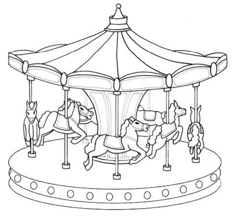 Free coloring sheets to print and download. Epic Carousel Coloring Sheet merry go round picture