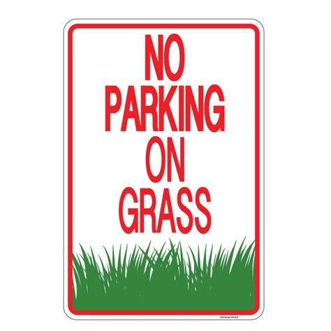 Safetysignsdepot 8 In X 12 In No Parking On Grass