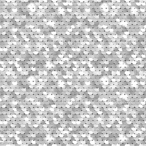Seamless Silver Texture Of Fabric With Sequins Stock Illustration