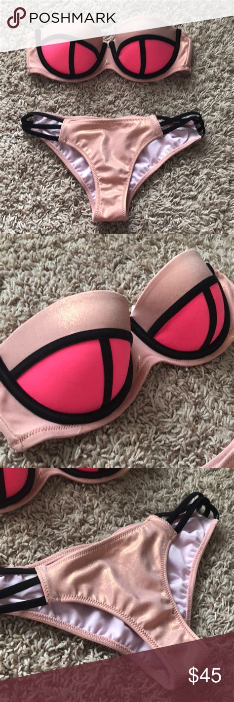 Victorias Secret Shimmer Colorblock Bikini Brand New Never Worntop