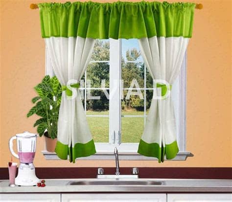 Bonitos diseños cortinas con telas de encaje. 55 Cocinas Modernas Verde Agua 2019 | Red kitchen curtains ...