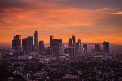 Los Angeles Aerial Photography Cityscape Sunset Toby Harriman