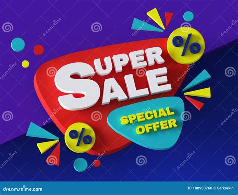 Super Sale Special Offer 3d Advertising Concept Banner Discount