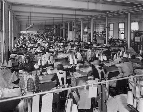 Group Of Female Workers In A Textile Factory 1900s Stock Photo 255