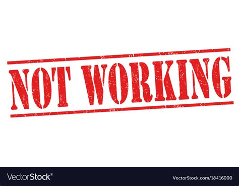 Not Working Grunge Rubber Stamp Royalty Free Vector Image