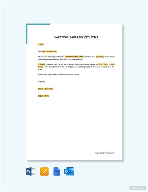 Free Vacation Request Template Download In Word Google Docs Pdf Apple Pages Outlook