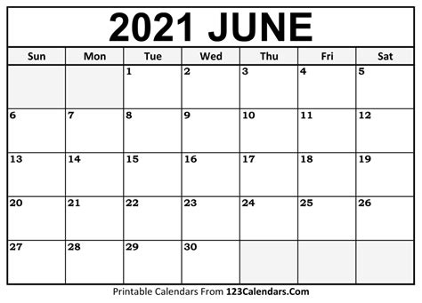 July 2021 Calendar Printable 123calendars Goimages Nu