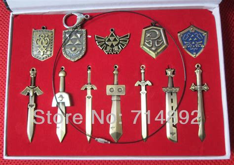 100 Sets For 4 Styles The Legend Of Zelda Necklaces Shield Skyward