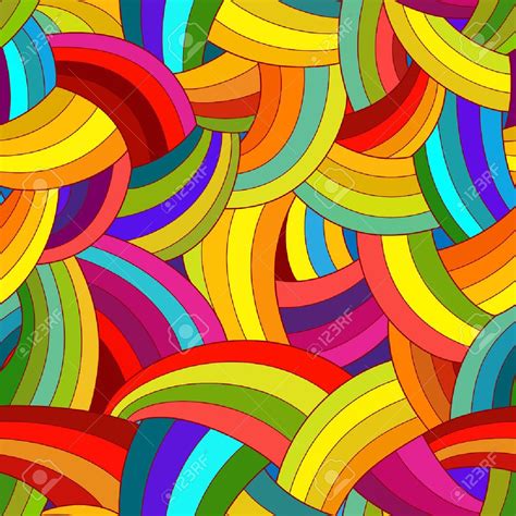 Vector Abstract Seamless Pattern Colorful Rainbow Background