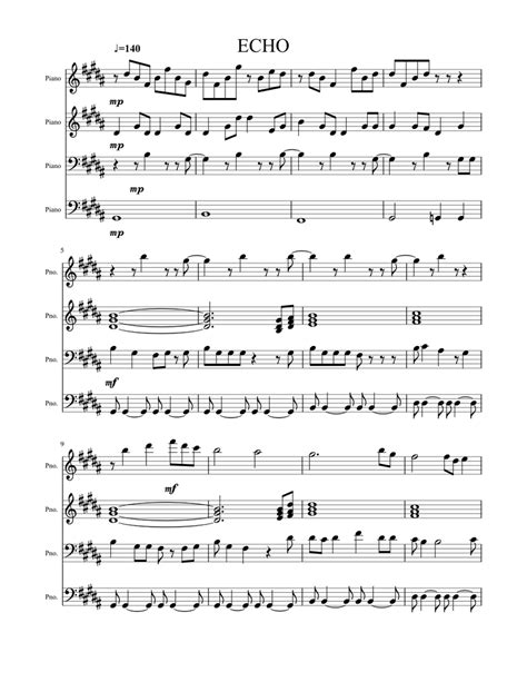 Echo Sheet Music For Piano Download Free In Pdf Or Midi