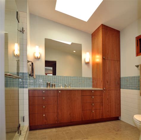 Just a quick peek at the before and after of this master bathroom remodel in a high rise in the urban area called bankers hill just minutes from downtown. Mid-Century Modern Master Suite - Midcentury - Bathroom ...