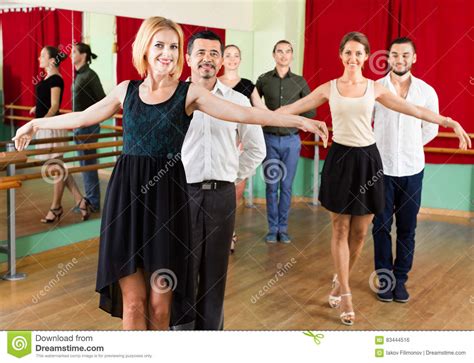 Tree Cheerful Couples Dancing Waltz Stock Photo Image Of Classical