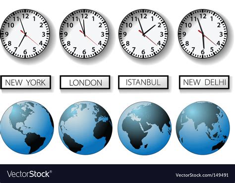 World Time Zones Royalty Free Vector Image Vectorstock