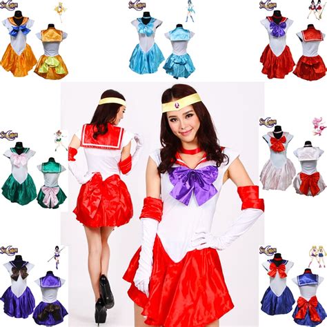 7 Colors Sexy Anime Pretty Soldier Sailor Moon Costume Women Halloween