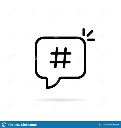Linear Black Hashtag Logo In Bubble Stock Vector - Illustration of logo ...