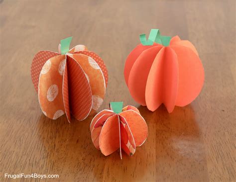 How To Make 3d Paper Pumpkins Frugal Fun For Boys And Girls