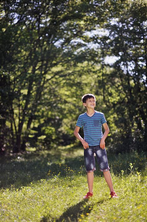 Boy On A Forest Glade By Stocksy Contributor Sveta Sh Stocksy
