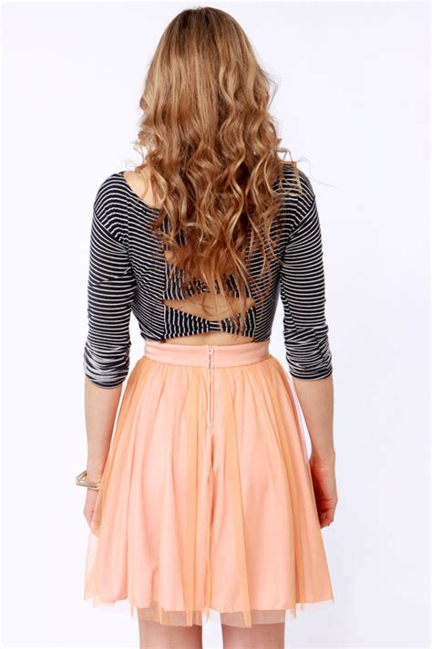 Cute Peach Skirt Skater Skirt Mini Skirt Tulle Skirt 3500
