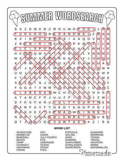 9 Best Free Printable Summer Word Search Puzzles For Kids