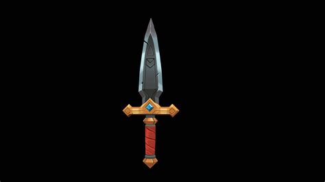 Artstation Hand Painted Low Poly Dagger