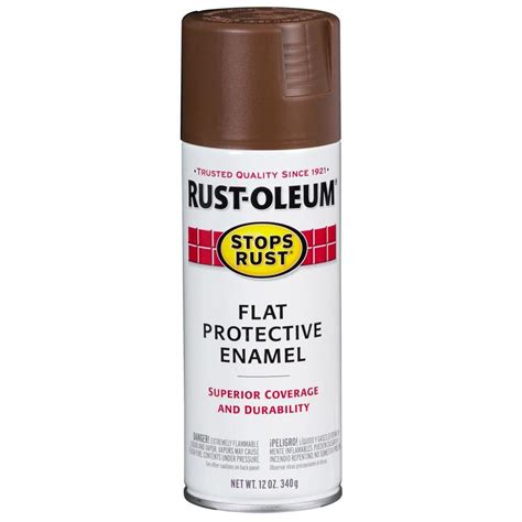 Rust Oleum Stops Rust Flat Brown Spray Paint Actual Net Contents 12