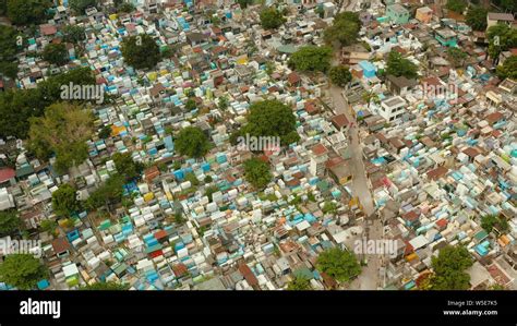 The Northern Cemetery In Manila From Above A Tourist Place Where Local Poor People Live Among