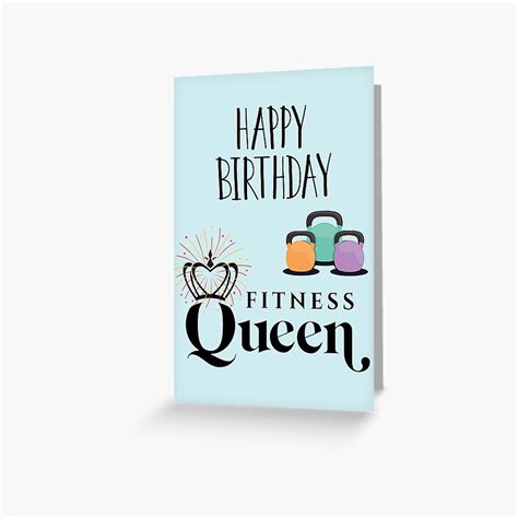 Fitness Queen Birthday Fitness Female Gym Rat Girl Greeting Card