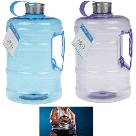 2 Pc Sports Bottles 2 Liter Water Drinking Plastic Canister Hiking