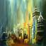 Dubai Downtown Skyline Painting By Corporate Art Task Force