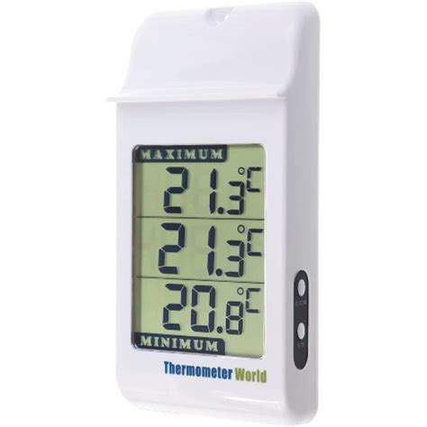 Grand Thermomètre Numérique Gris Avec Maximum Et Minimum Pour