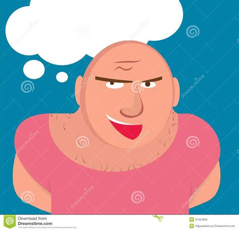 Big Bald Man With Muscles Stock Vector Illustration Of