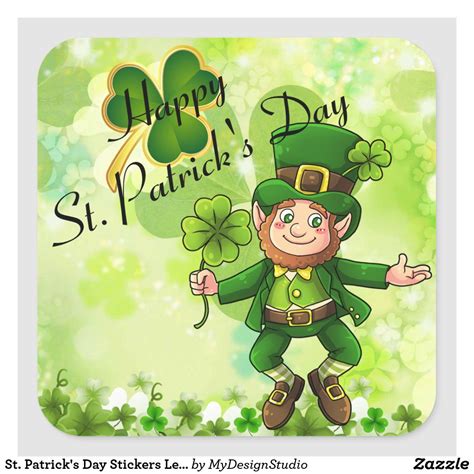 St Patrick S Day Stickers Leprechaun Shamrocks Zazzle Com In