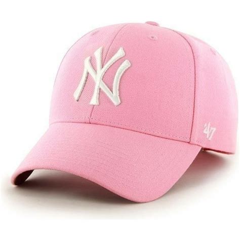 47 Brand Curved Brim Mlb New York Yankees Smooth Pink Cap