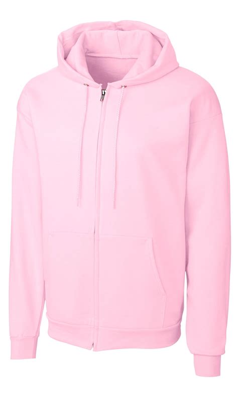 Clique Mens Basics Fleece Full Zip Hoodie Pale Pink L