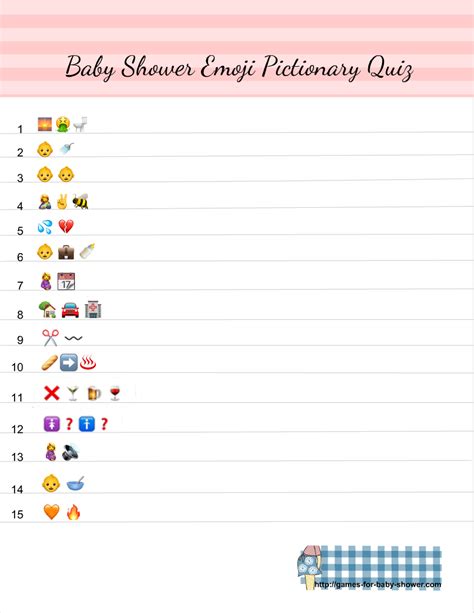 Free Baby Shower Emoji Game With Answers Ive Included A Few Helpful