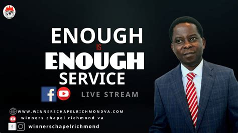 Enough Is Enough Service Jan 10th 2021 Winners Chapel Richmond
