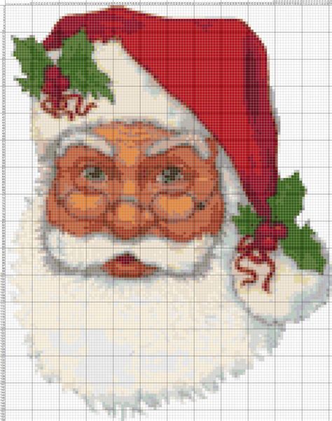 santa claus cross stitch pattern counted cross stitch chart etsy