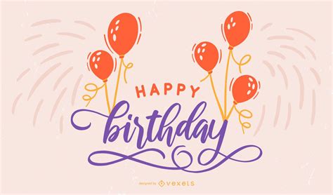 Happy Birthday Lettering Design Vector Download