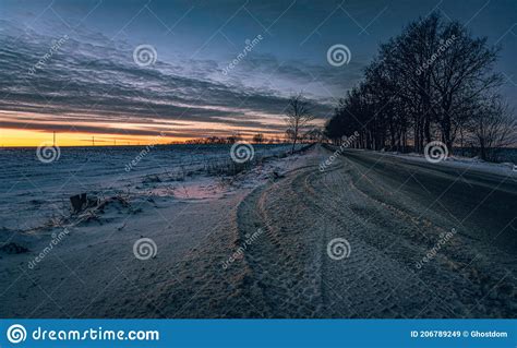 Winter Moring Among Fields Stock Image Image Of Winter 206789249