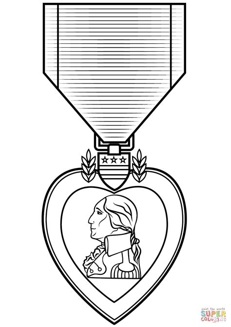 Purple Heart Medal Coloring Page Free Printable Coloring Pages