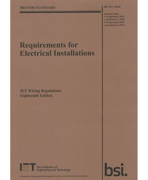 18th Edition 2022 Requirements For Electrical Installations Wiring